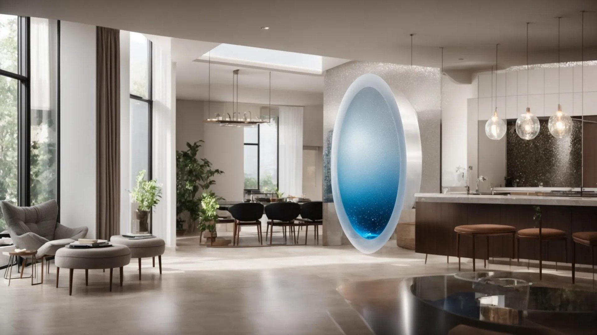 Acrylic Water Bubble Wall: A Stunning Focal Point 2 a sleek, modern interior showcases an elegant acrylic water bubble wall with vibrant, customizable led lighting, seamlessly integrated into the architectural space, creating a captivating and dynamic visual centerpiece.
