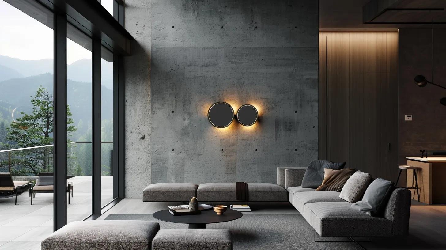Creating Elegance With a Bubble Wall Sconce 6 a sleek, modern interior showcases the bubble wall sconce elegantly mounted on a polished concrete wall, casting a warm glow that highlights industrial chic elements and complements stylish furniture accents in a contemporary living space.