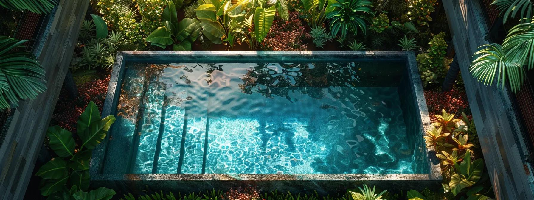 Enhance Your Home: The Art of Water Wall Design 2 a sleek above-ground infinity pool nestled in a lush garden oasis with vibrant perennial plants, creating a serene and luxurious outdoor retreat.