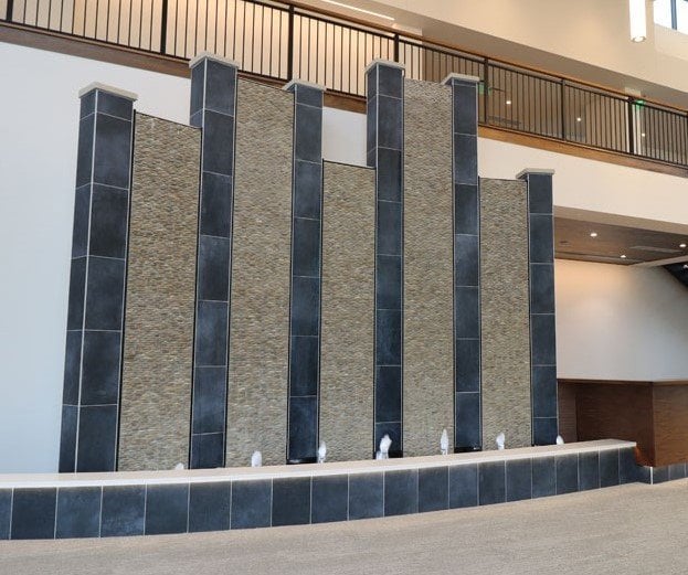 Galleries 62 Water Walls; Tile With Reflection Pool And Bubbler Jets, Hudsonville Ice Cream Headquarters, Holland, MI
