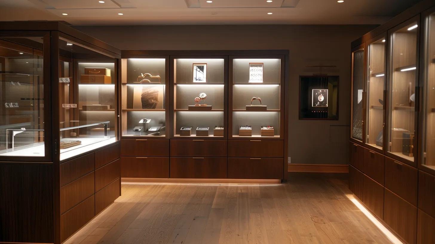 Optimize Your Space With Wall to Wall Storage Solutions 4 a sleek modern office showcases intelligent storage systems that seamlessly blend digital art displays with sophisticated cabinetry, illuminated by customizable led lighting that enhances the upscale aesthetic and emphasizes functionality.