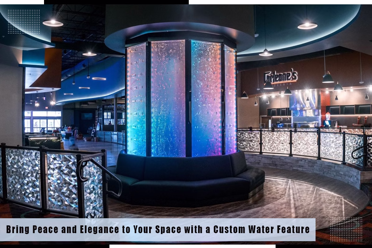 bring peace and elegance to your space with a custom water feature