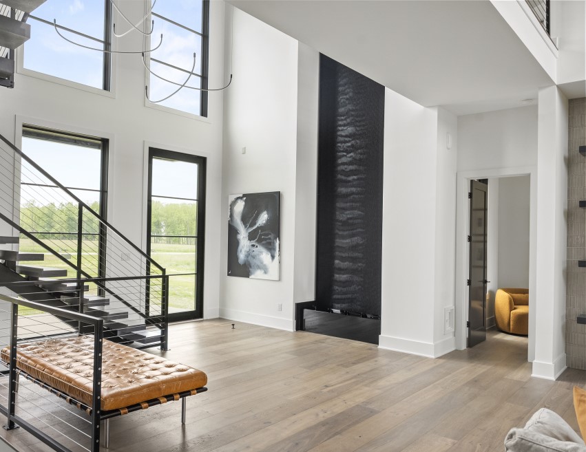 Acrylic Water Features 39 Black Scored Acrylic Water Wall for Private Residence in Indianapolis Indiana 1