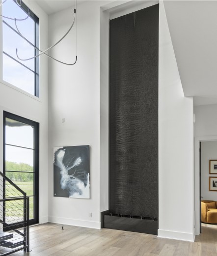 Acrylic Water Features 40 Black Scored Acrylic Water Wall for Private Residence in Indianapolis Indiana 2 1