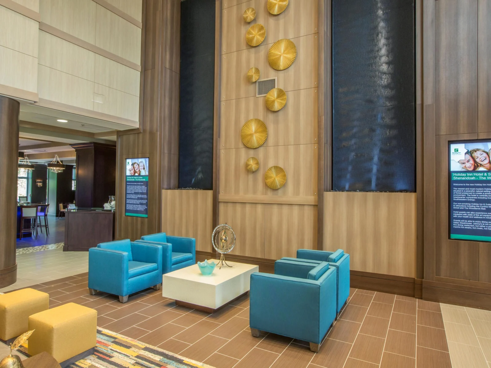 Black Scored Acrylic Waterfalls at Holiday Inn Shenandoah, Texas