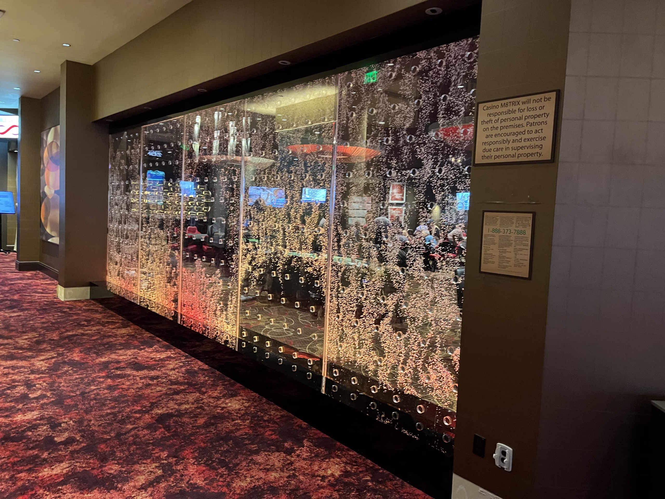 Bubble Wall-Swirley Rod Style-at Casino M8trix in San Jose, California Bubble Wall-Swirley Rod Style-at Casino M8trix in San Jose, California