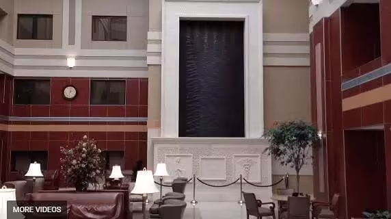 Acrylic Water Features 32 Custom Indoor Water Wall in Brown Copper Scored Finish jpg