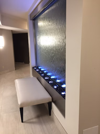 Glass Water Features 20 Glass and Stainless Water Wall at Hamilton House Multi Family in Mayfield Heights Ohio