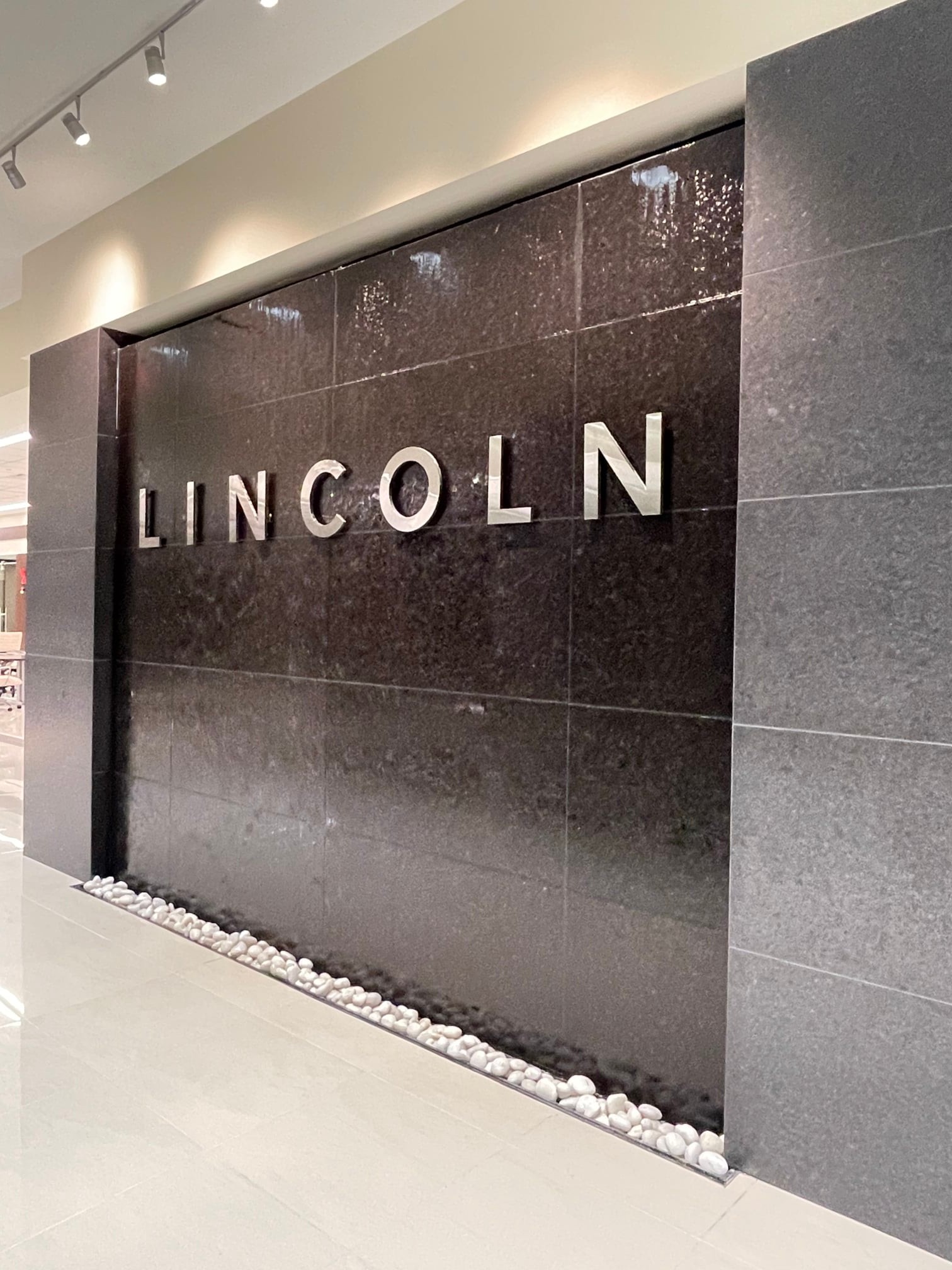 Acrylic Water Features 56 Granite Tile Water Wall at David McDavid Lincoln Frisco Dallas Texas 2 1