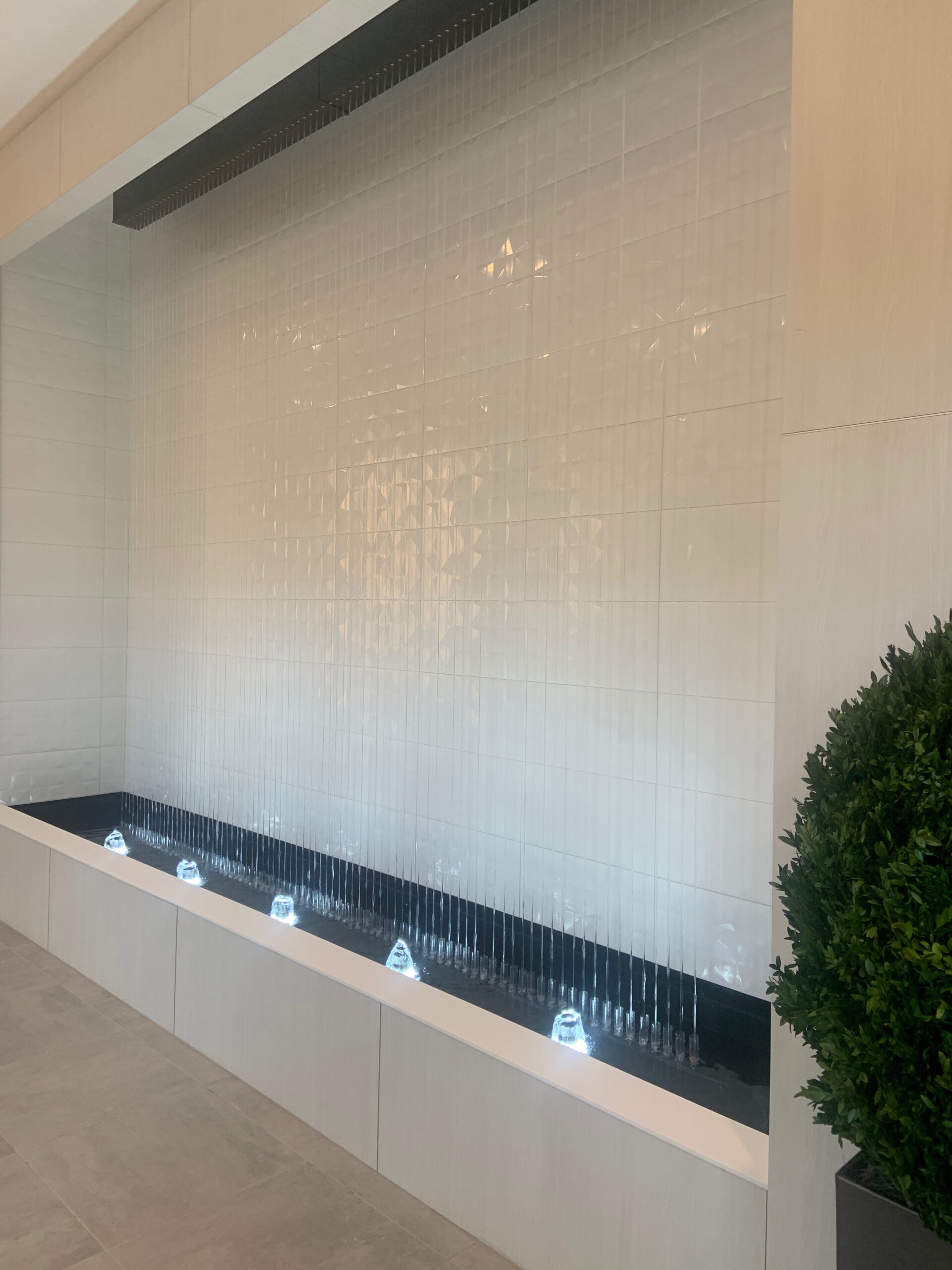 Reflection Pools & Fountains 18 Rain Curtain witrh Reflection Pool and Bubbler Jets for Embassy Suites Atlantic Station in Atlanta Georgia scaled