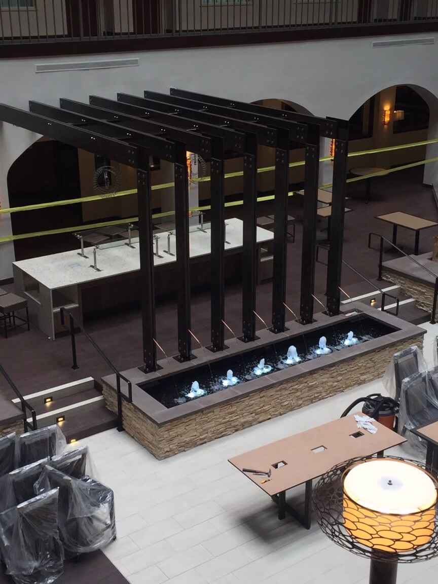 Specialty Fountains 10 Reflection Pool with Bubbler Jets and Nozzles for Embassy Suites Dallas Love Field