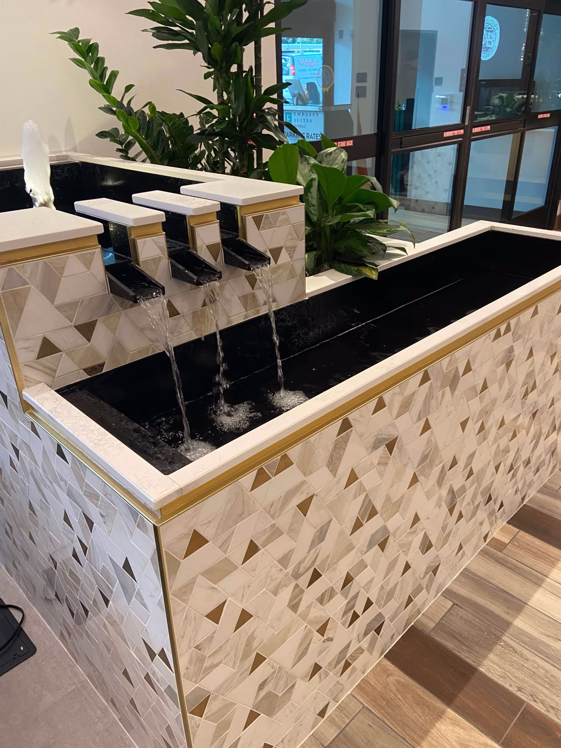 Reflection Pools & Fountains 22 Reflection Pool with Bubbler Jets and Weir Spouts at Embassy Suites Madison Wisconsin scaled