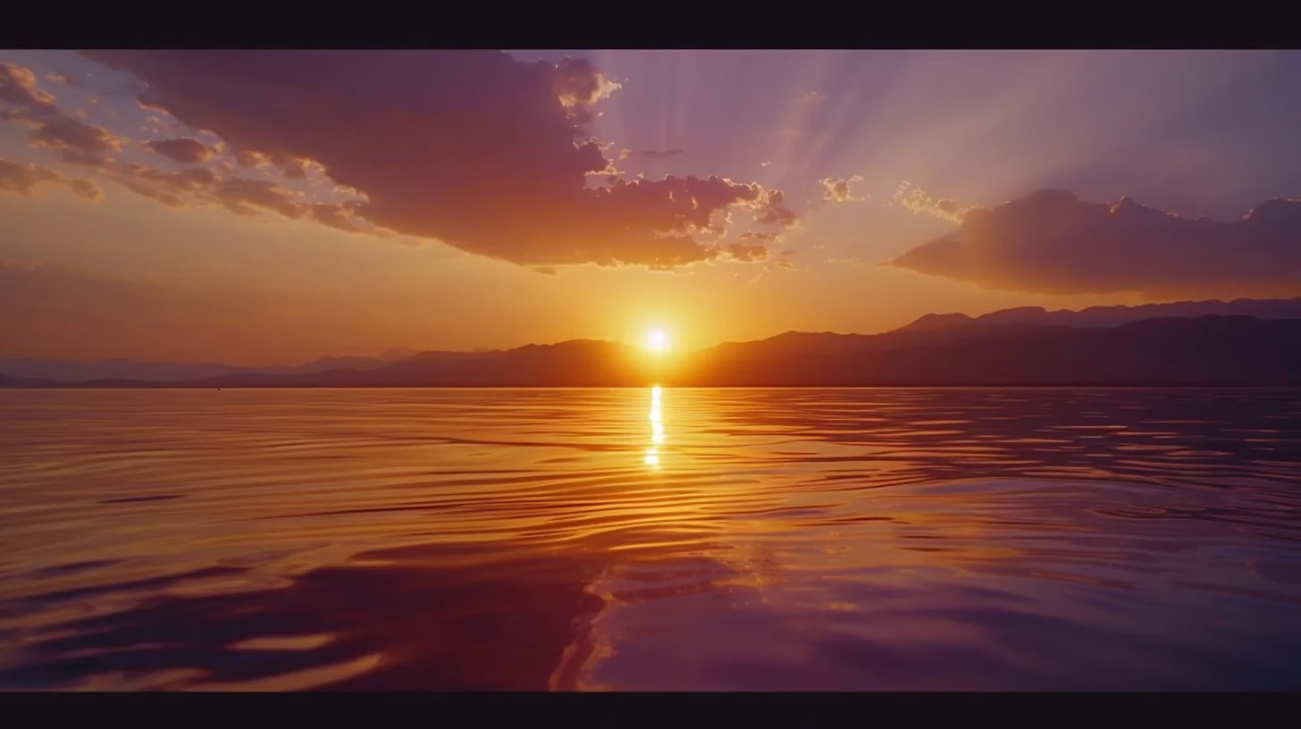 Choosing Materials for Your Perfect Water Fall Wall 3 a breathtaking sunset casts a warm golden glow over a serene lake, reflecting vibrant hues of orange and purple against the tranquil waters, evoking a sense of peace and harmony in nature.