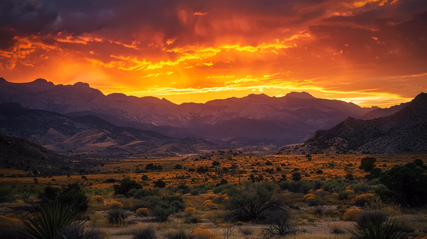 Transform Your Space With a Stunning Rock Water Feature 3 a breathtaking sunset casts vibrant hues of orange and pink across a serene landscape, where tall, majestic mountains rise sharply against a golden horizon, creating a captivating interplay of light and shadow.