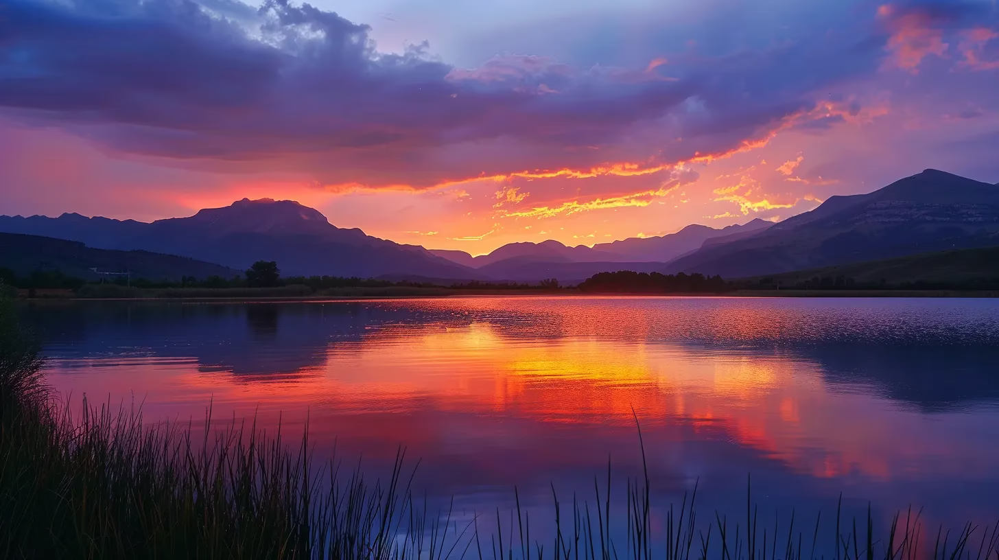 How to Buy Outdoor Water for Your Next Expedition 3 a breathtaking sunset paints the sky in hues of orange and pink, casting a warm glow over a tranquil lake reflecting the vibrant colors and surrounding silhouette of majestic mountains.