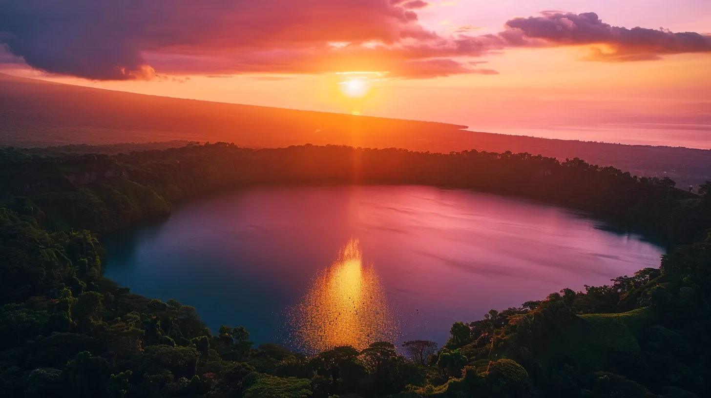 Perfecting Your Garden Watering Routine for Healthy Plants 5 a breathtaking sunset paints the sky in vibrant hues of orange and pink, casting a warm glow over a tranquil lake surrounded by lush greenery.