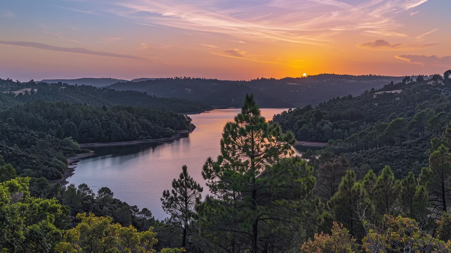 Innovative Wall Design Styles to Enhance Your Space 1 a magnificent sunset casts a warm golden glow over a tranquil lake, surrounded by towering pine trees and gentle rolling hills, creating a serene and picturesque landscape.