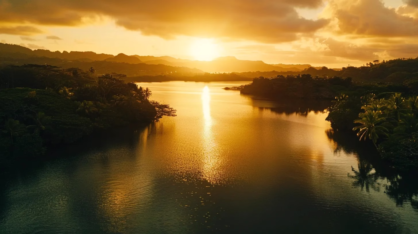 The Ultimate Guide to Buy Waterfall Wall Art 6 a majestic golden sunrise bathes a tranquil lake in a warm, soft glow, reflecting the vibrant hues of the sky and surrounding lush greenery in perfect harmony.