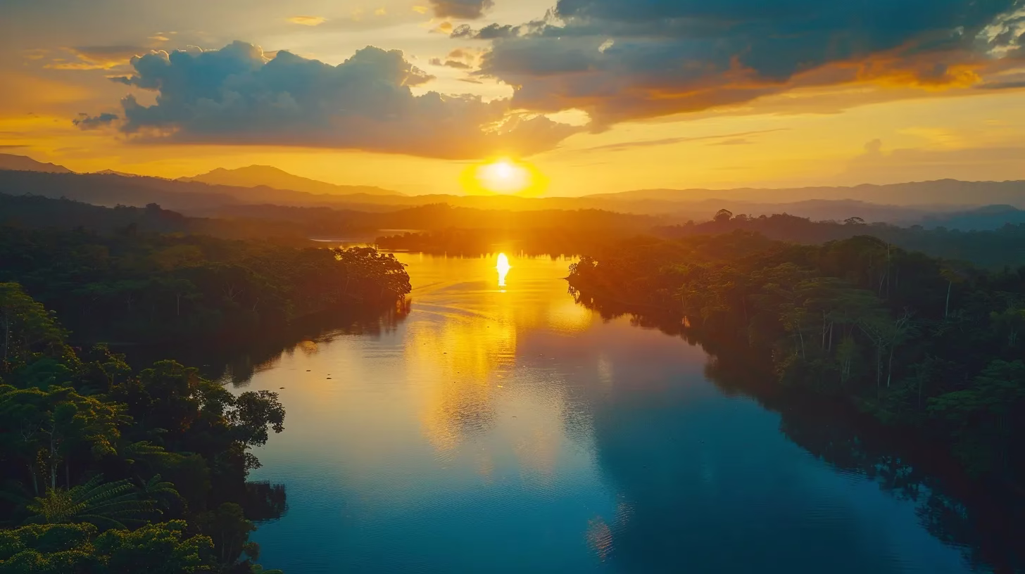 Managing Door Water Issues in Your Property 3 a majestic sunrise casts a warm golden glow over a tranquil lake, reflecting the vibrant colors of the sky while surrounded by lush, verdant forests.