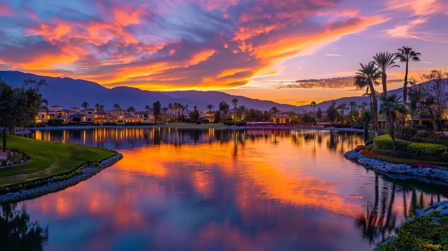 Ways to Feature Indoor Lighting for Stunning Effects 1 a radiant sunset paints the sky in vibrant hues of orange and purple, casting a warm glow over a tranquil lake reflecting the serene beauty of nature.