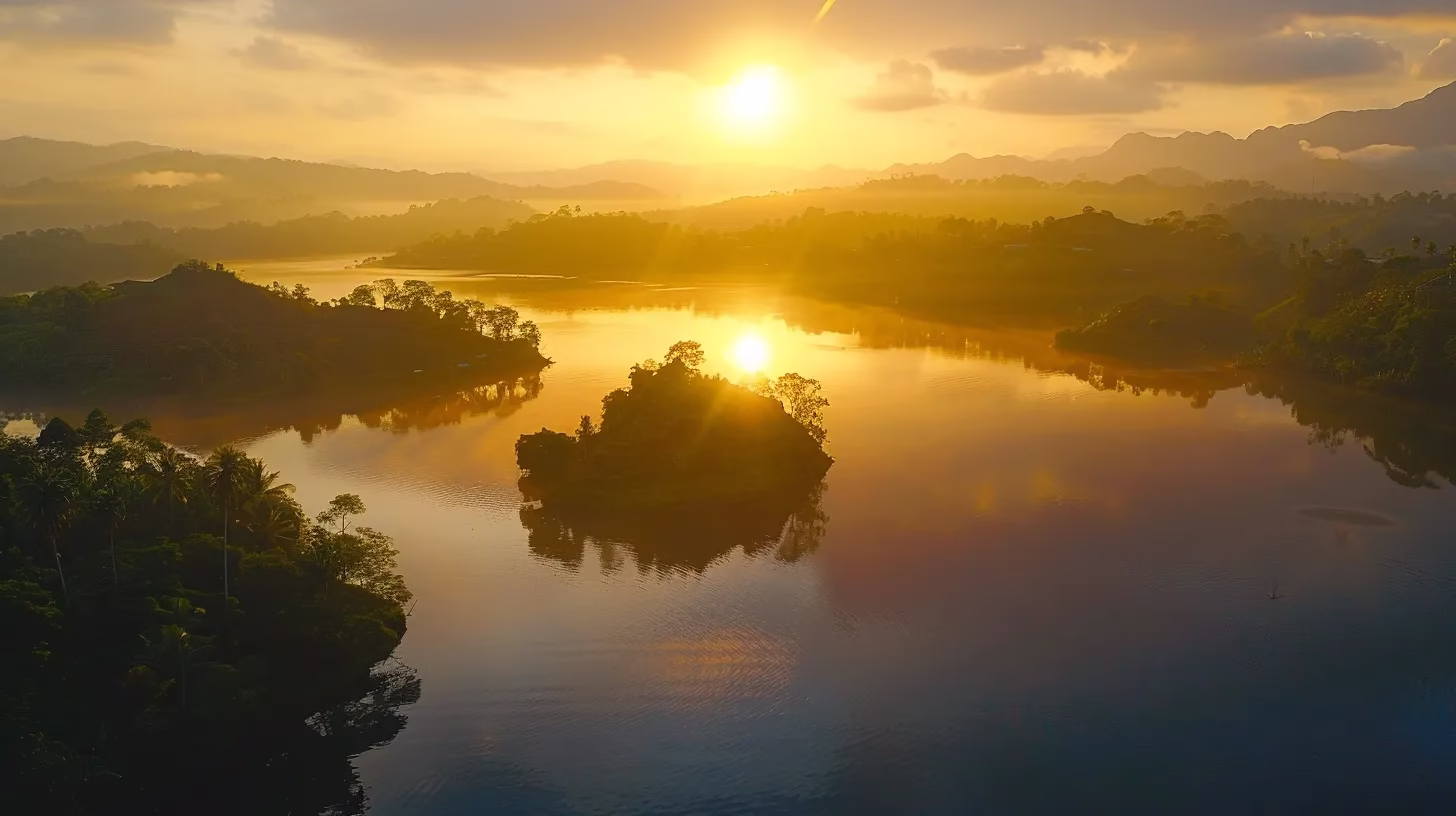 Selecting White Outdoor Plants for Year-Round Appeal 5 a serene sunrise casts golden rays over a tranquil lake, surrounded by lush green forests and misty mountains, reflecting the vibrant colors of dawn on its glassy surface.