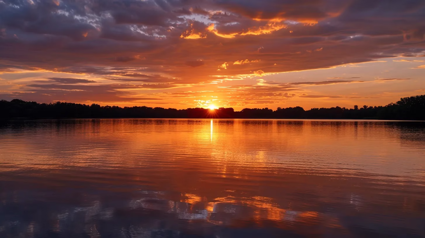 Understanding Vertical Water: Definition and Benefits 5 a vibrant sunset casts a golden glow over a serene lake, where the tranquil water reflects the fiery colors of the sky, creating a harmonious blend of nature's beauty.