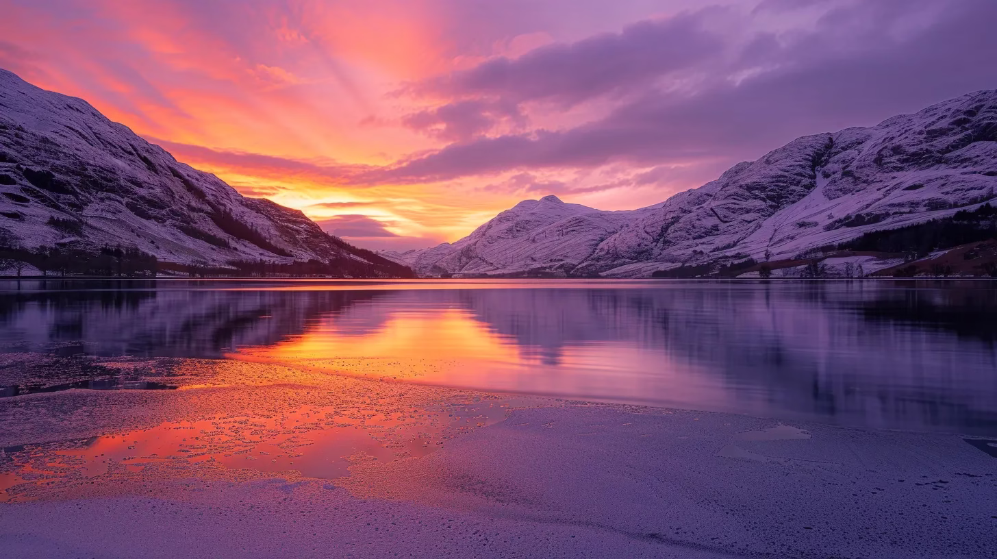 Managing Door Water Issues in Your Property 6 a vivid sunset casts brilliant hues of orange and purple over a tranquil lake, reflecting the serene beauty of nature's twilight.