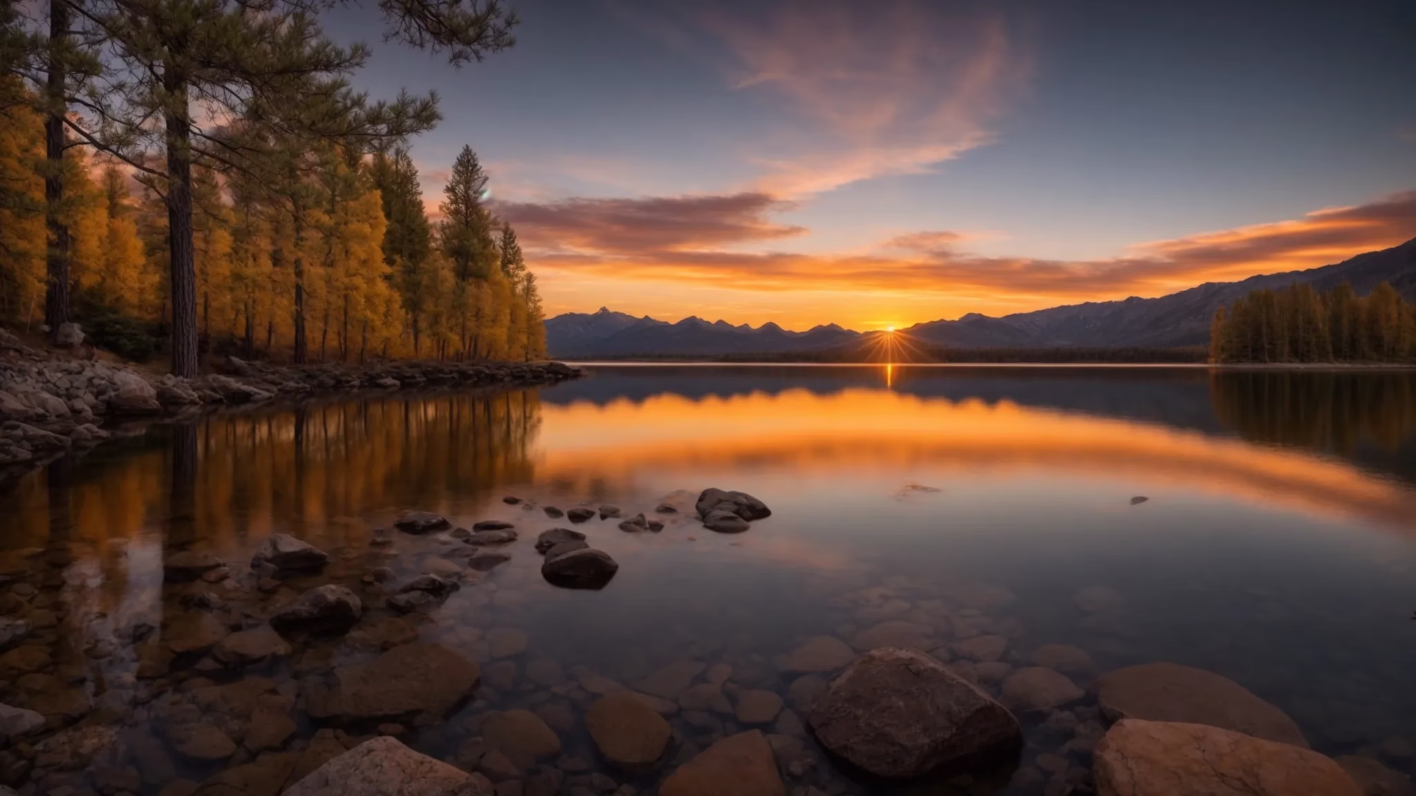 Ways to Add Charm to Your Small Garden Space 4 a vibrant sunset casts a golden glow over a serene lake, where majestic mountains reflect in the still water, creating a breathtaking panorama of nature's tranquility.