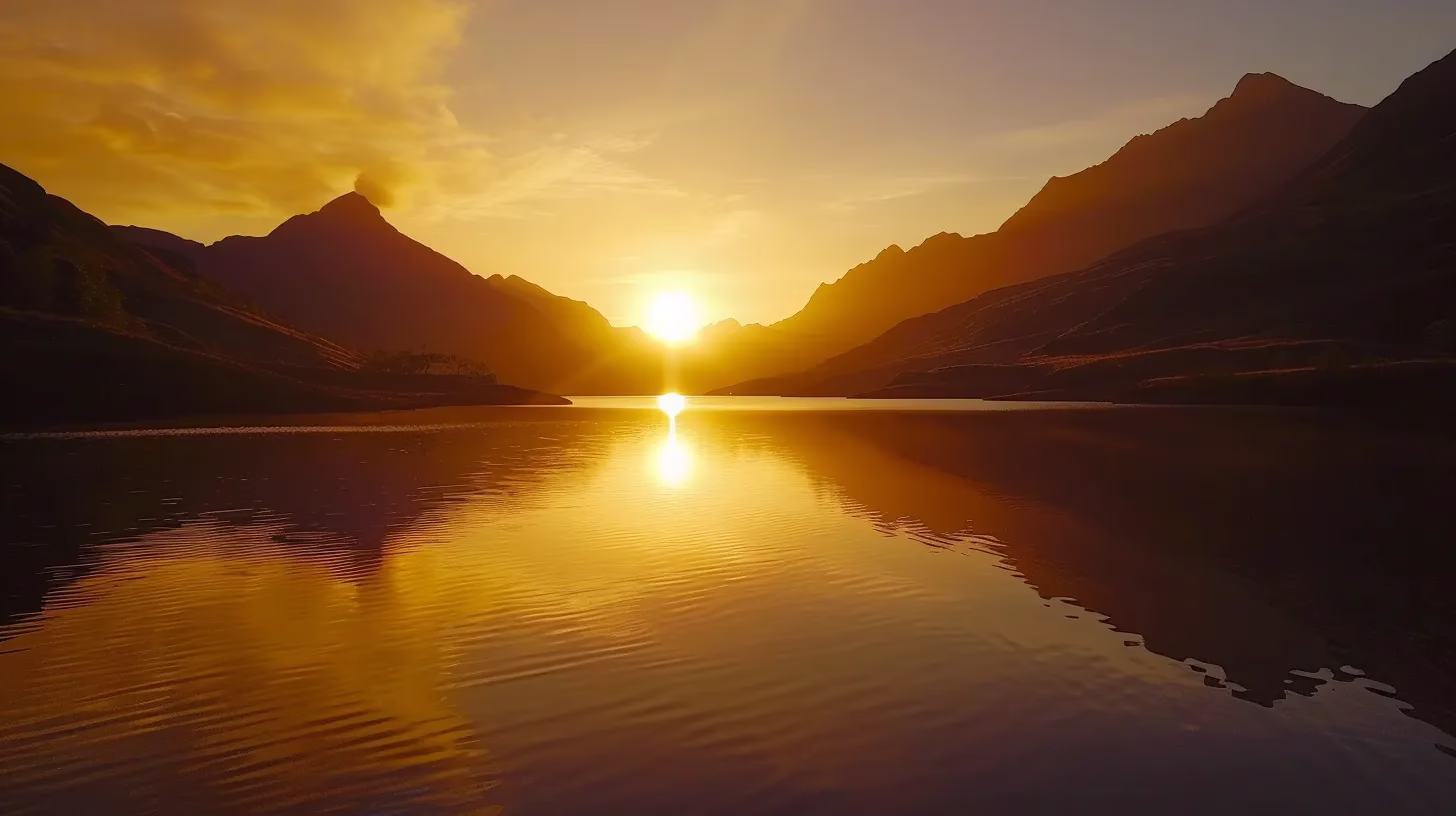 Find Great Deals Near Me for Sale Today 5 a vibrant sunset casts golden hues over a tranquil lake, reflecting the striking silhouette of a solitary mountain range on the horizon, evoking a sense of serene beauty and peace.