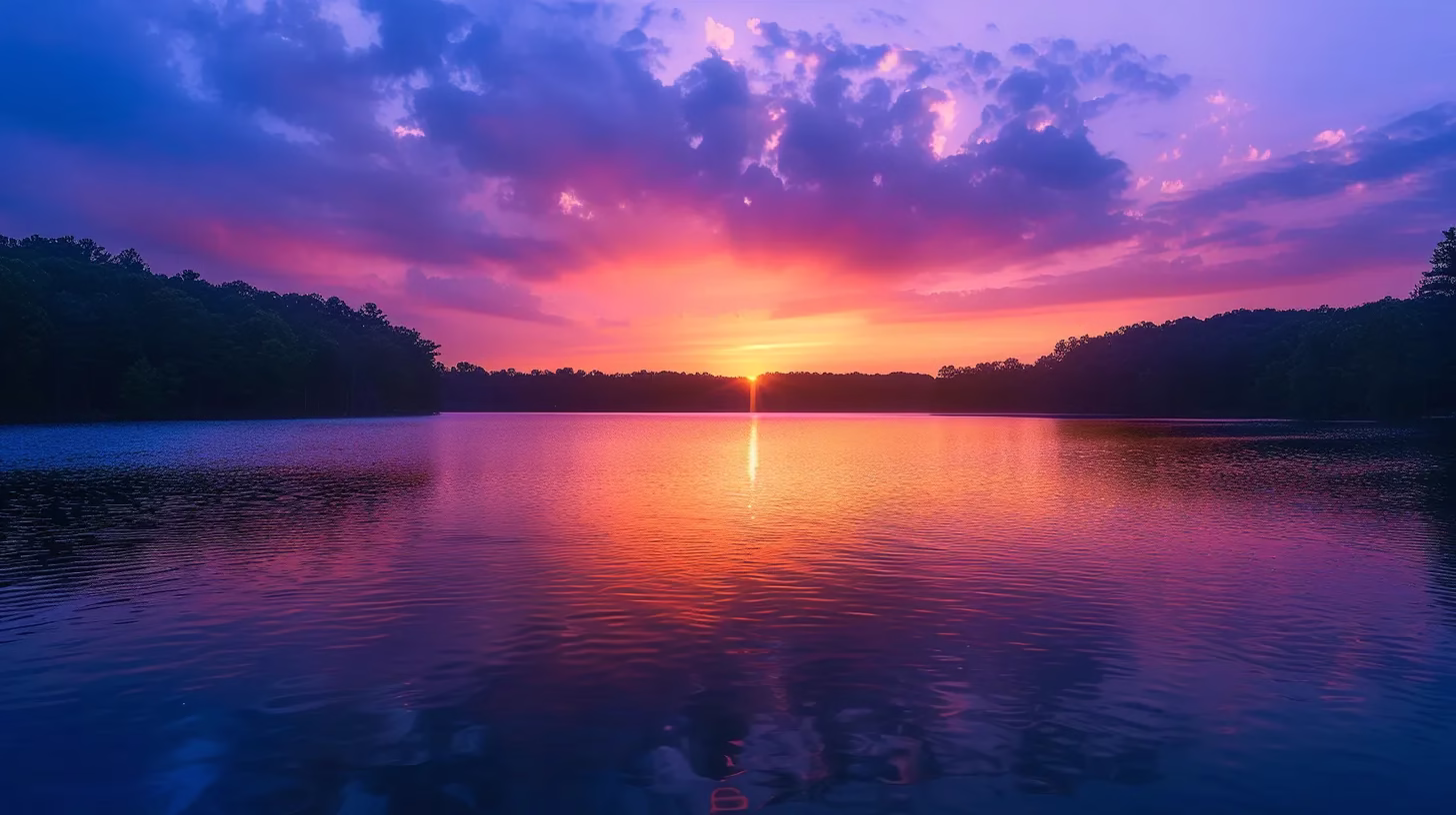 Find Great Deals Near Me for Sale Today 1 a vibrant sunset paints the sky with hues of orange and purple, casting a warm glow over a tranquil lake reflecting the breathtaking colors.