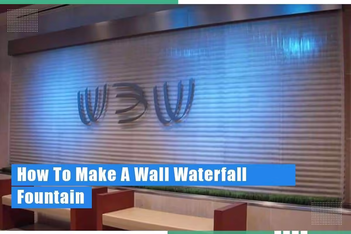 Wall-mounted waterfall fountain design with illuminated water feature, showcasing interior aesthetics for enhancing spaces.