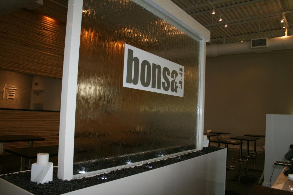 Glass Water Features 74 interior water wall bonsai restaurant miami glass water wall with white frame