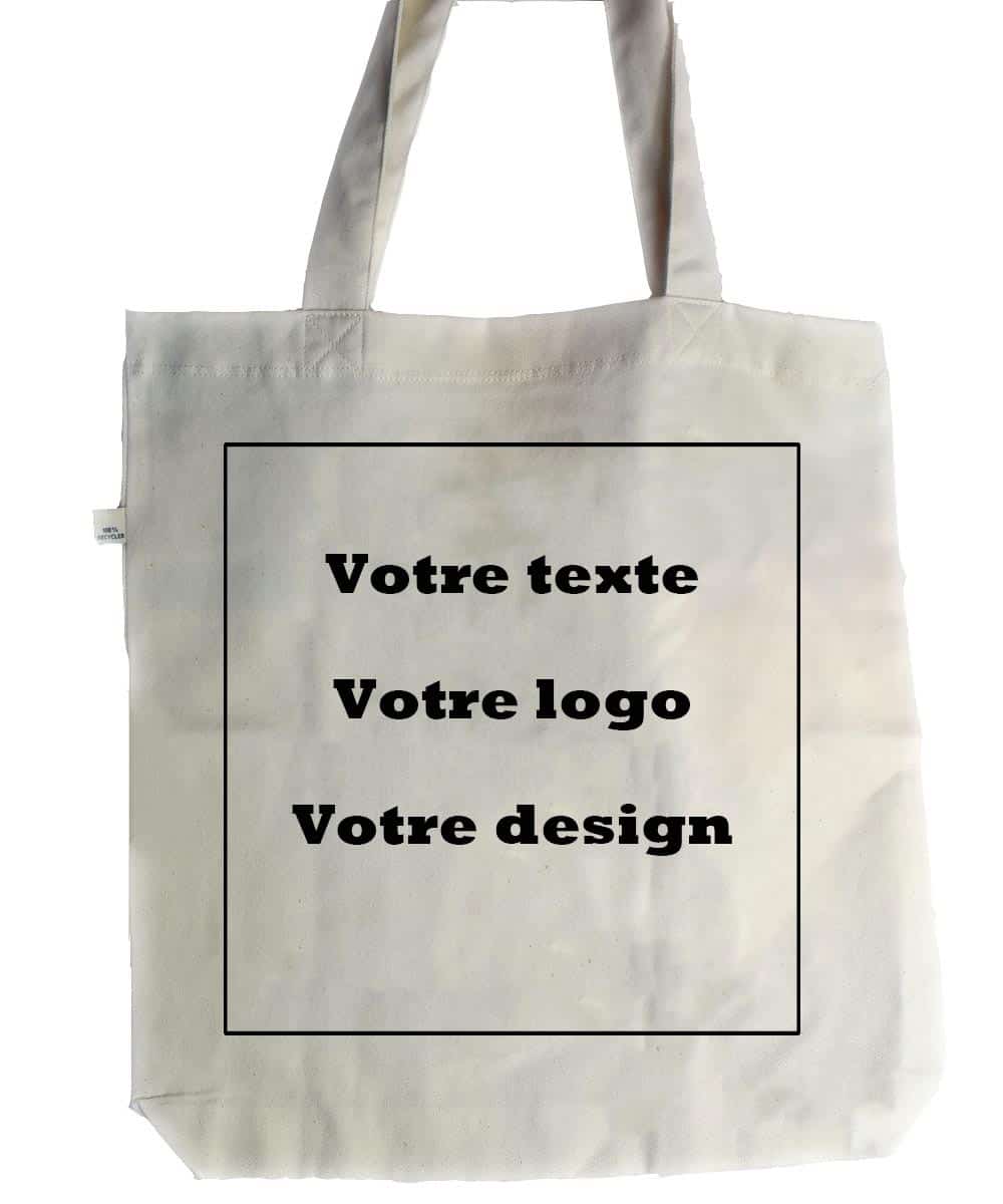 Sac shopping 100% recyclé blanc personnalisé 2