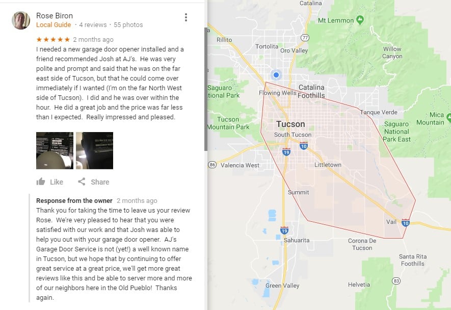 garage door repair Tucson by AJ's