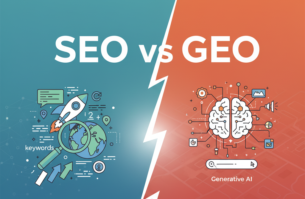 geo vs seo illustration