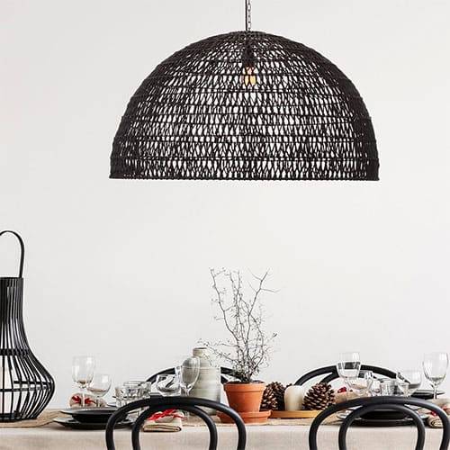 Suspension BALI (D80cm) noire en matière naturelle Suspension BALI (D80cm) noire en matière naturelle