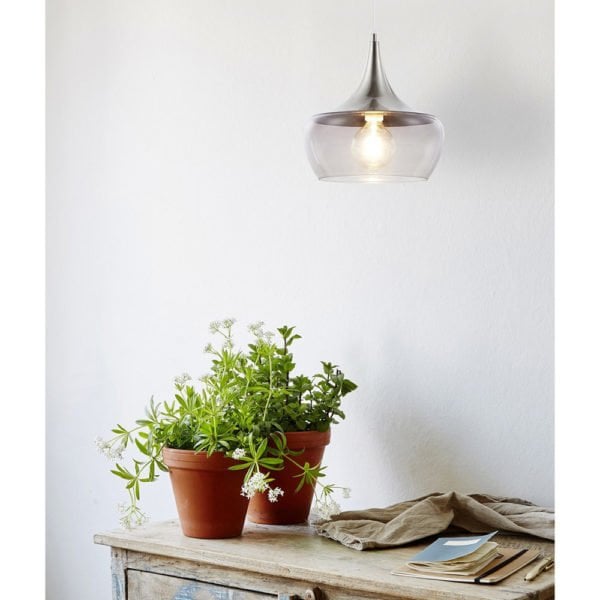 Suspension CROWN en Métal Couleur Nickel Satiné Suspension CROWN en Métal Couleur Nickel Satiné