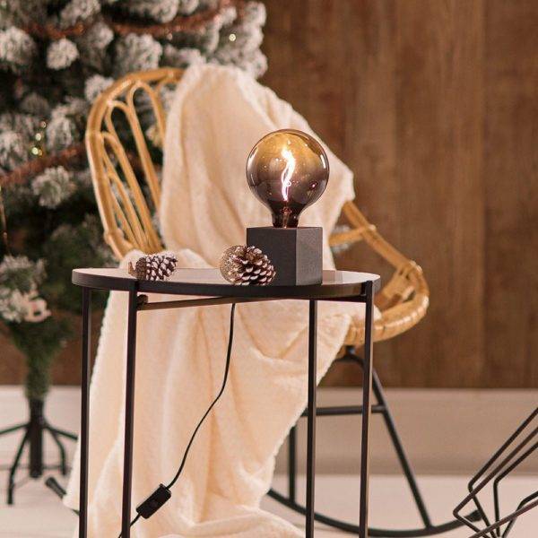 Lampe à Poser SMOOK en Métal Noir Mat et Verre Fumé Lampe à Poser SMOOK en Métal Noir Mat et Verre Fumé