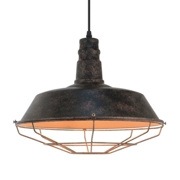 Suspension Industrielle DARWIN Noir Intérieur Doré en Métal Suspension Industrielle DARWIN Noir Intérieur Doré en Métal