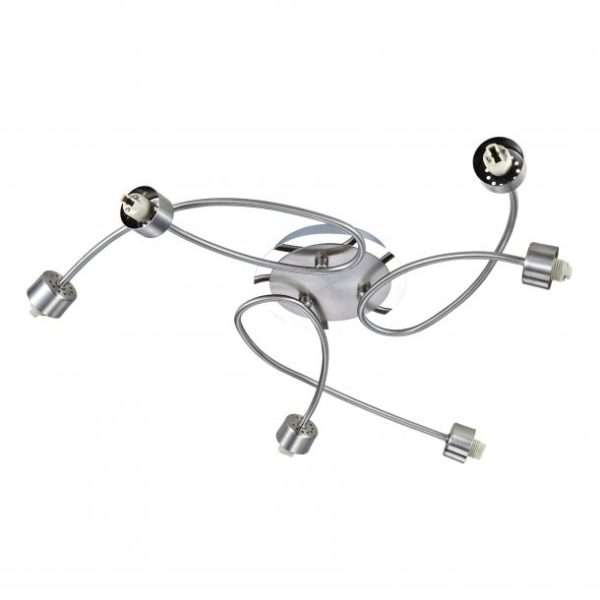 Plafonnier spot REMIX(6) argenté en métal Plafonnier spot REMIX(6) argenté en métal