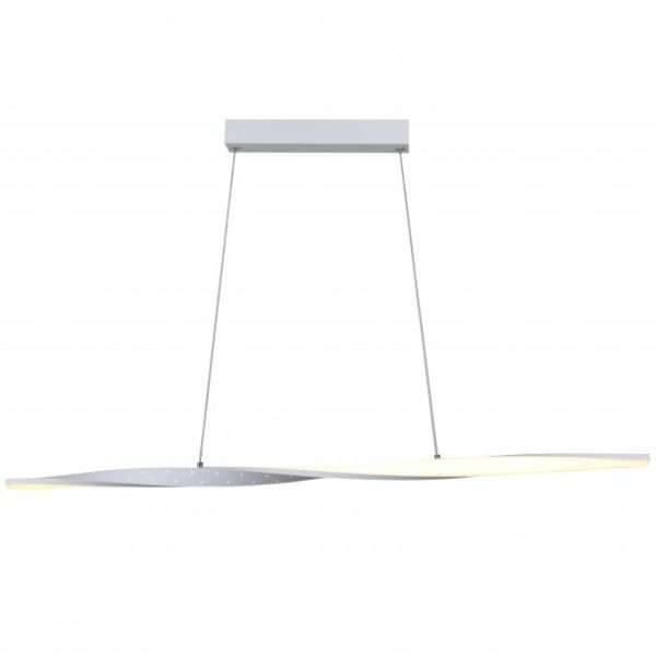 Suspension barre LED FLUID en métal blanc