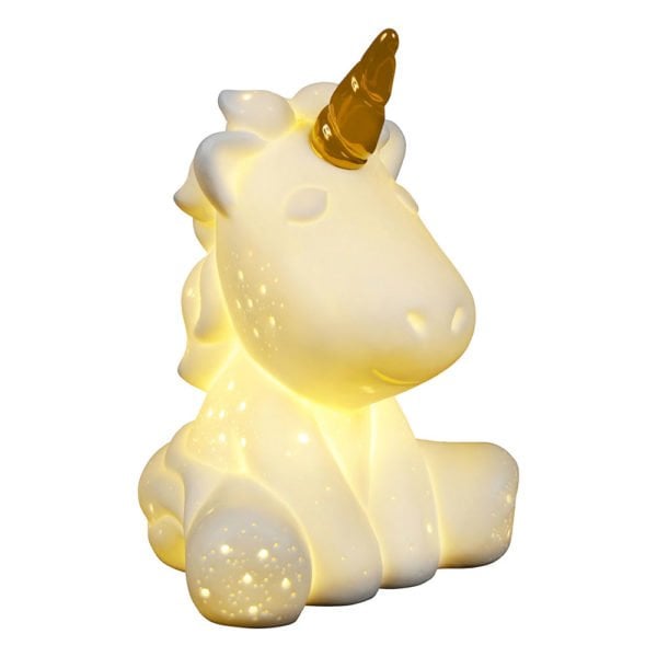 Lampe Mini Licorne LED en Porcelaine Blanc Lampe Mini Licorne LED en Porcelaine Blanc