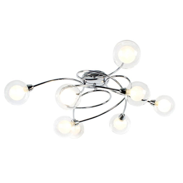 Plafonnier Spot ELBA Argentée en Métal et Verre Plafonnier Spot ELBA Argentée en Métal et Verre