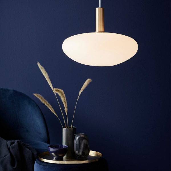 Suspension ALTON (D35) en Métal Effet Laiton et Verre Blanc