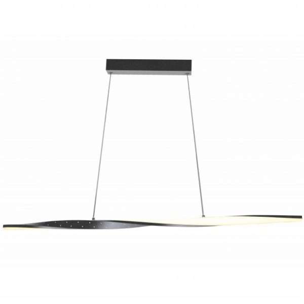 Suspension barre LED FLUID en métal noir