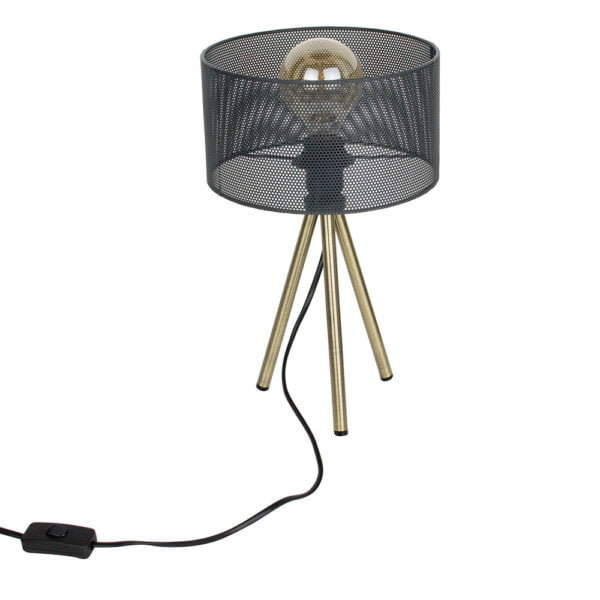 Lampe à Poser Trépied Gris Perforé M4 Lampe à Poser Trépied Gris Perforé M4