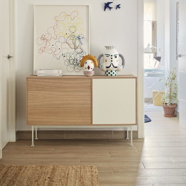 Buffet Bas Yoko 1 Porte 3 Tiroirs