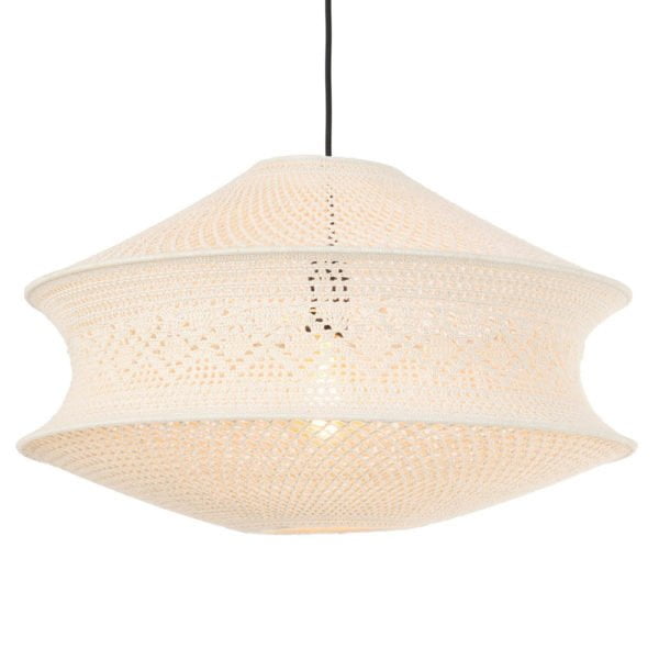 Suspension Non Électrifiée TARIDA (H37cm) en Corde Blanc Cassé