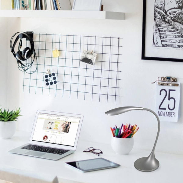 Lampe de Bureau Touch Dimmable Flexible FLEX Grise en PVC Lampe de Bureau Touch Dimmable Flexible FLEX Grise en PVC