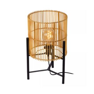 Lampe de table Lucide Jantine 1xE27,bois clair